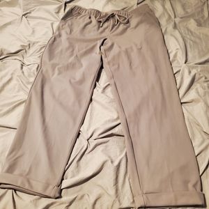 Rachel Zoe Pants With Draw String And Cuffed Bottoms Gray Size L NWT, RN 103715